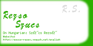 rezso szucs business card